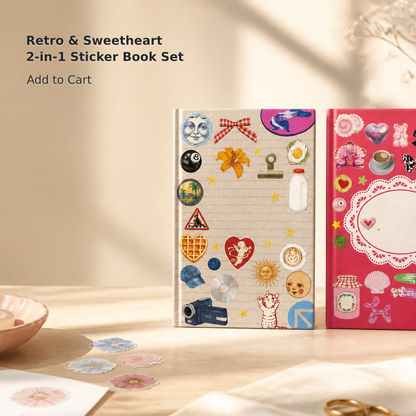 Vintage & Sweetheart 2-in-1 Sticker Book Set