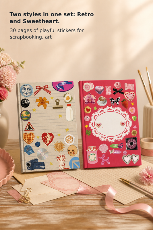 Vintage & Sweetheart 2-in-1 Sticker Book Set