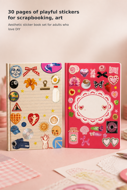 Vintage & Sweetheart 2-in-1 Sticker Book Set