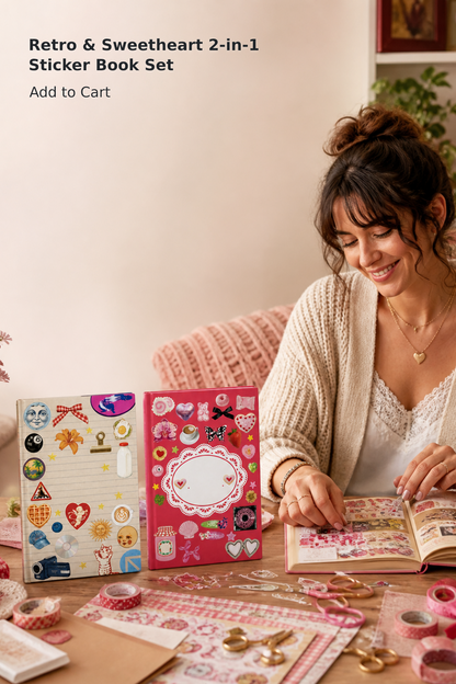 Vintage & Sweetheart 2-in-1 Sticker Book Set